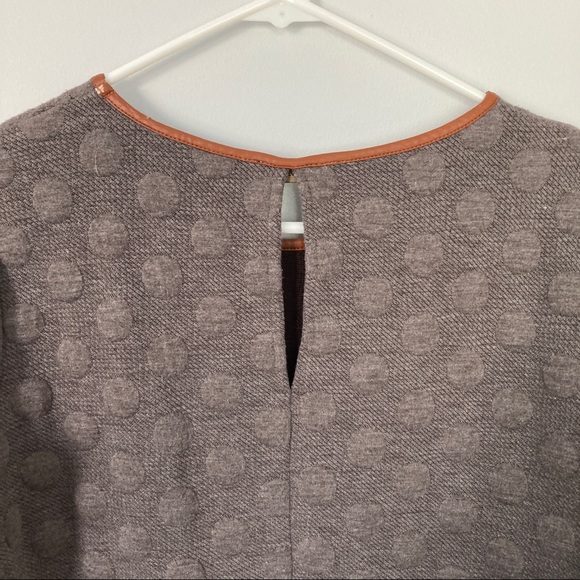 THML Bell Sleeve Gray Dot Texture Sweater Dress - Picture 6 of 7